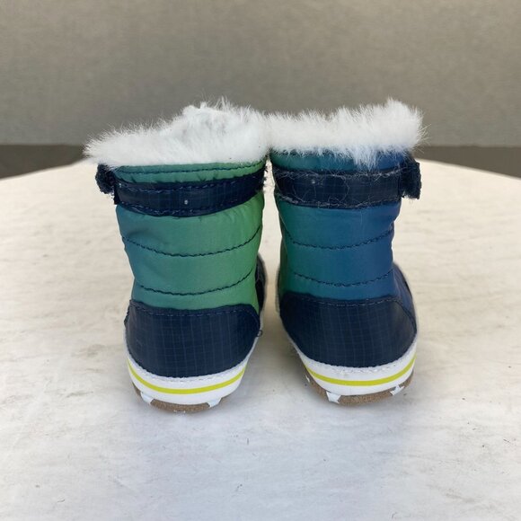 Robeez Baby  Aspen Winter Boots Shoes Unisex faux-fur Size 0-3 Months,Preppy,NEW - Picture 9 of 13